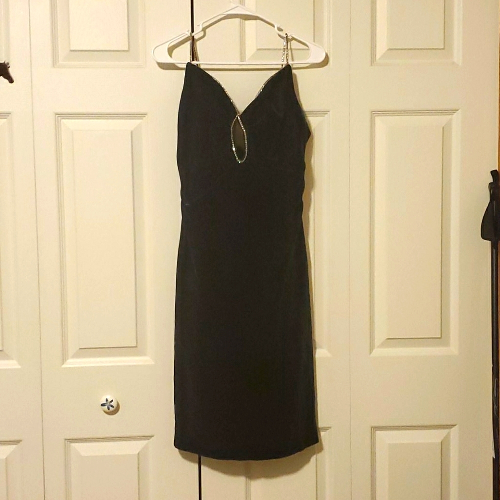 Women's dark green velvety dress vintage